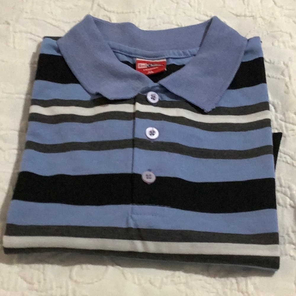 Red Chillies XL striped shirt sleeve polo shirt